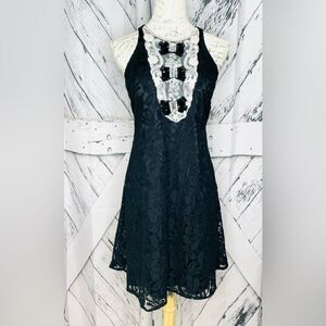 M60 Miss Sixty Lace Dress Sleeveless Beads Rhinestones 10